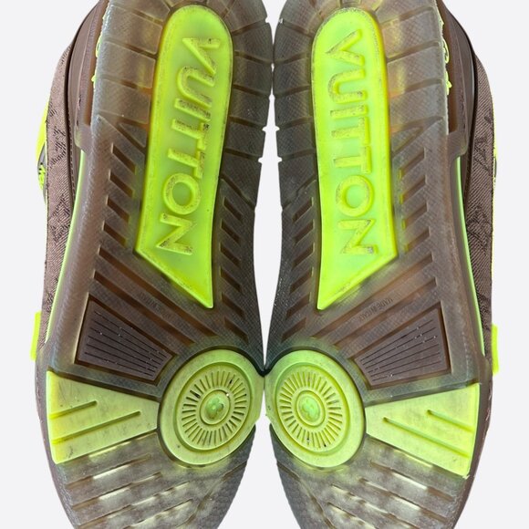 Louis Vuitton Brown & Green Monogram Trainers - Picture 7 of 8